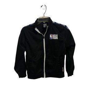 NBA Warm-up Jacket Youth Boys Size M 10-12 Black and White